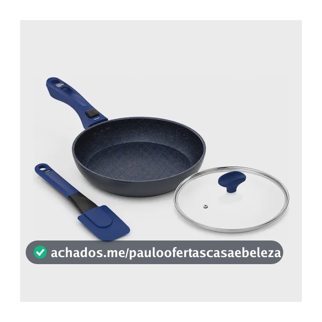Panela Polishop Ultra Sauté Grand 24cm + Tampa + Brind Azul