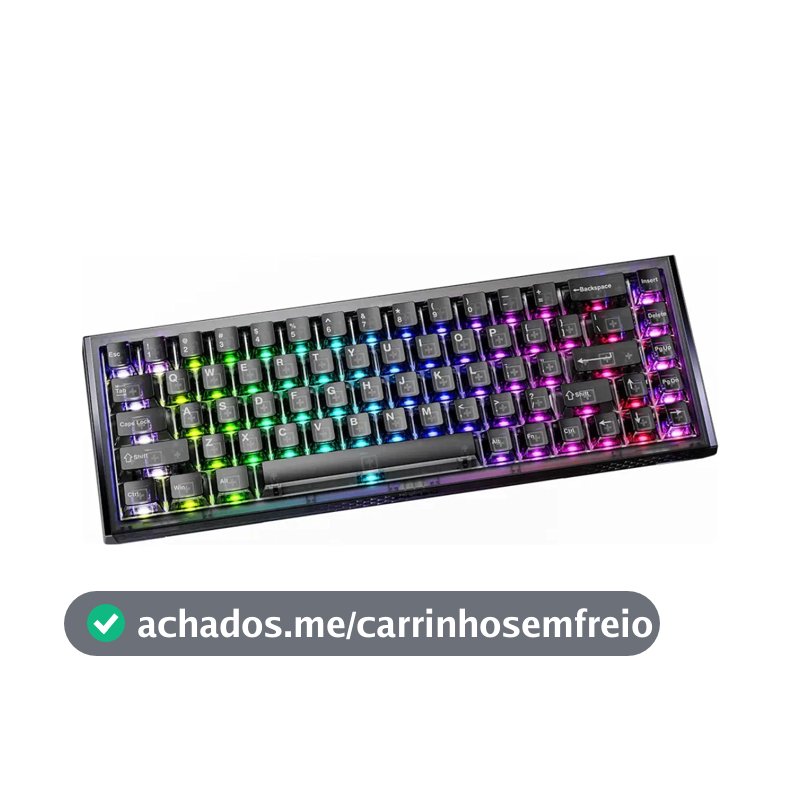Teclado Gamer Magnético 8000hz Rapid Trigger 0,01mm Hot Swap Switch Ice Blade Cool68 Led Rgb Dareu Ice Black