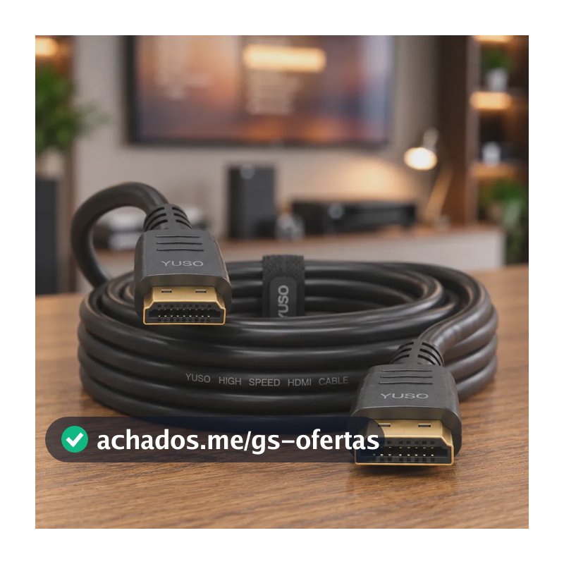 Cabo Hdmi 30 Metros 4k 120hz Blindado Ultra High Speed Full Hd Compatível Com Ps5 Tv Smart E Projetor 30M Alta Velocidade - Yuso