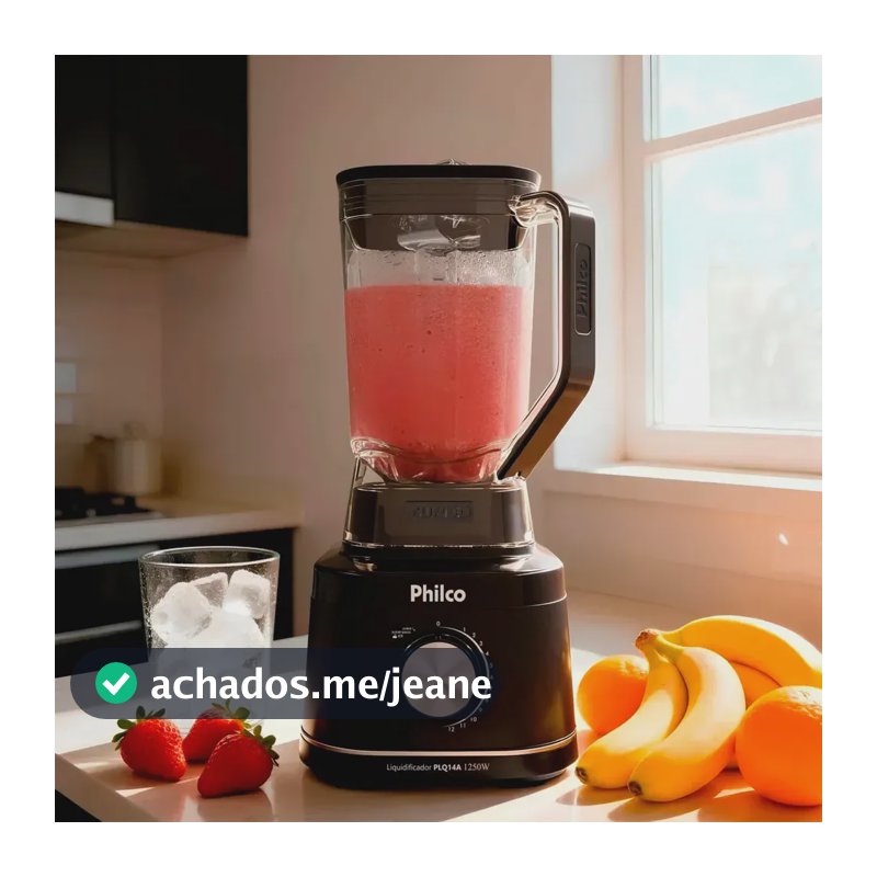 Liquidificador Philco Plq14a Com Jarra de Plástico 1300W 2.7L Cor Preto