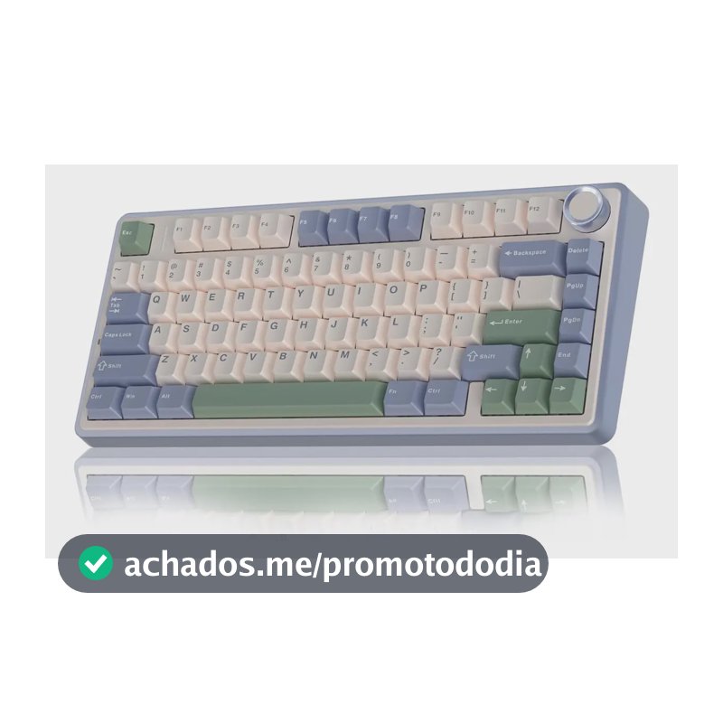 Teclado Mecânico Aula F75 Sem fio Tri-Mode 2.4ghz/Bluetooth/Usb-C RGB 75%