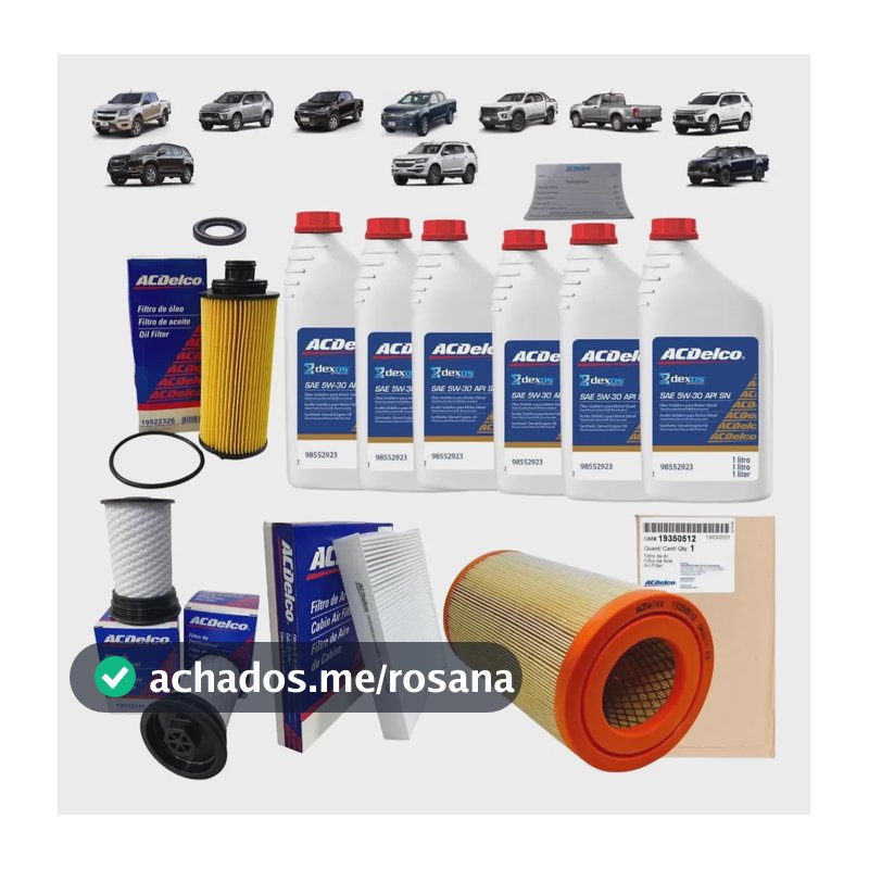 Kit 6 Oleo E Filtros 5w30 Diesel Trailblazer 2.8 2013/ 2025