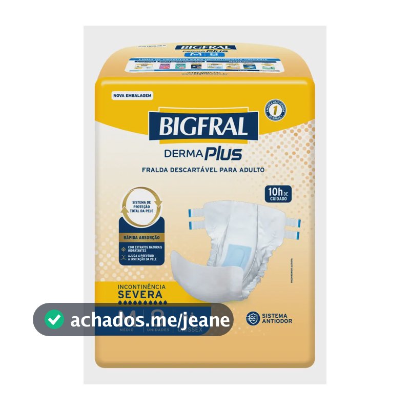 Fralda Bigfral Derma Plus M 8 Unidades Tamanho Médio