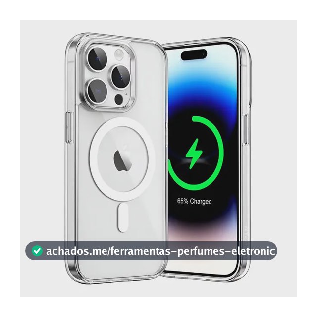 Capa Capinha Magnética Magsafe Premium P/ iPhone 12 Ao 17 Transparente iPhone 15 Pro Max