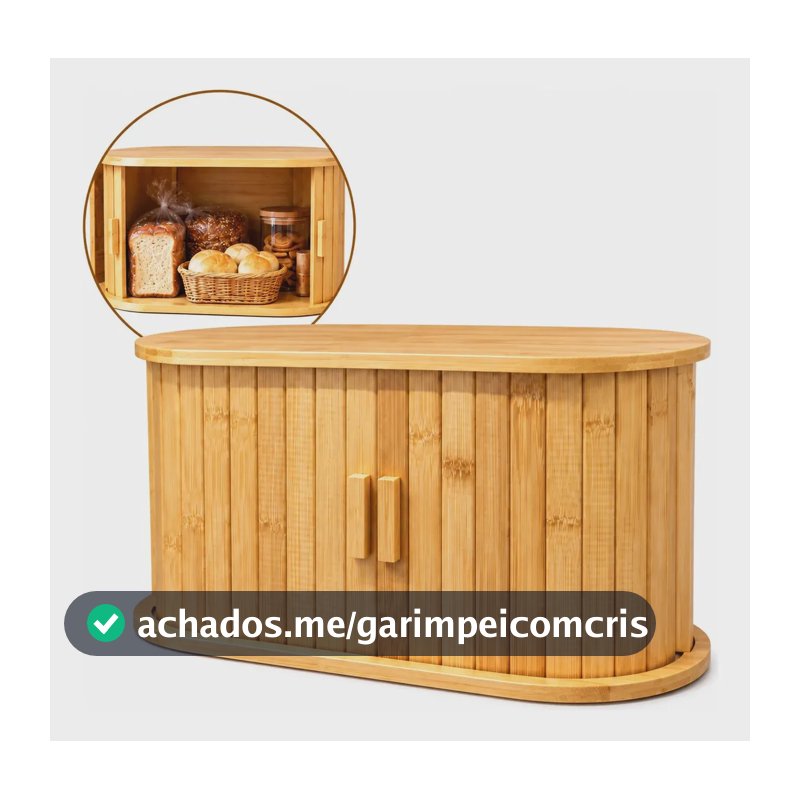 Mini Armário De Bambu Organizador Multiuso Porta Retrátil Marrom-claro