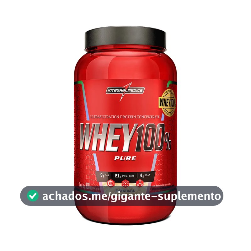 Whey 100% Pure Baunilha 900g Pote Integralmédica - Proteína Pura E Rápida Absorção Para Melhor Performance