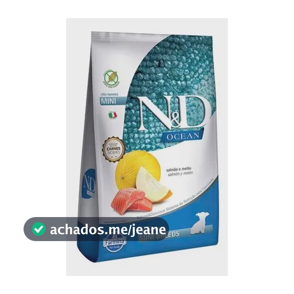 Ração N&D Ocean cão filhote raça mini sabor Salmão E Melão de 2.5 kg
