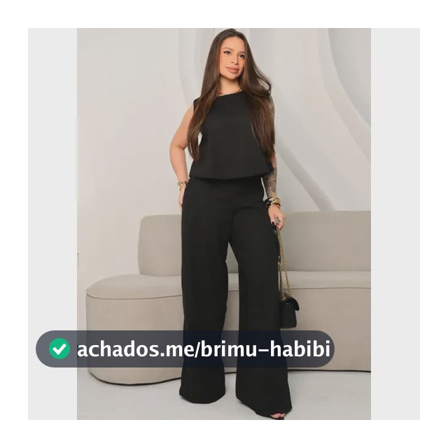 Conjunto Alfaiataria Calça Pantalona E Cropped Linho