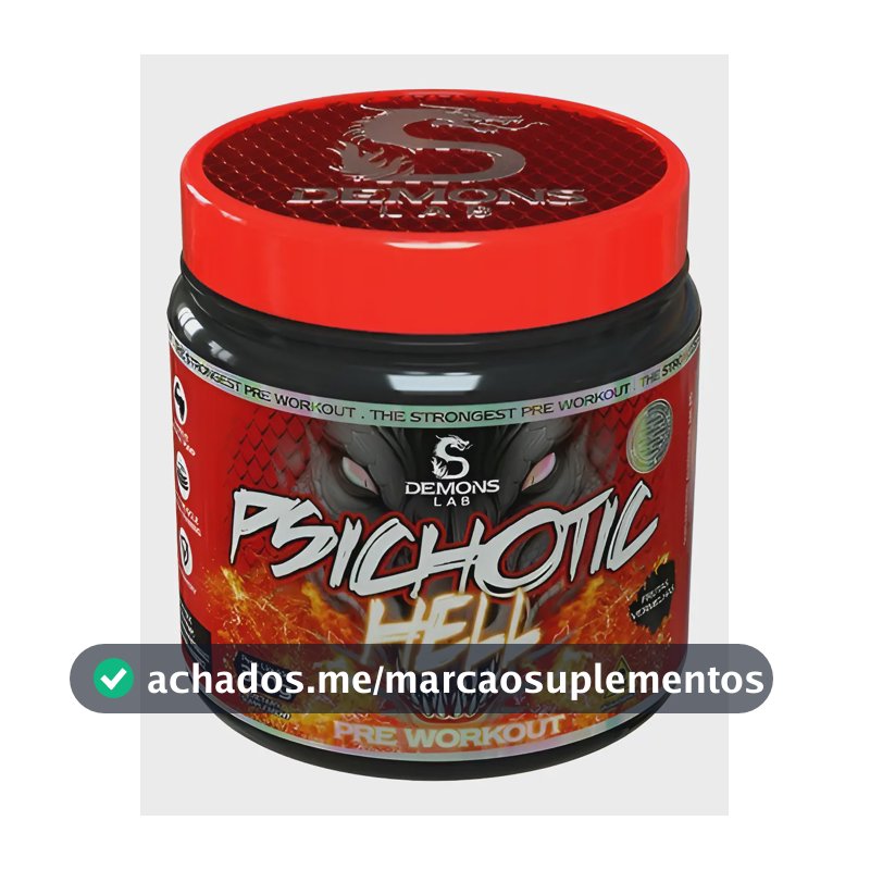 Suplemento Pó Pré Treino Psichotic Hell 300g Demons Lab Frutas Vermelhas