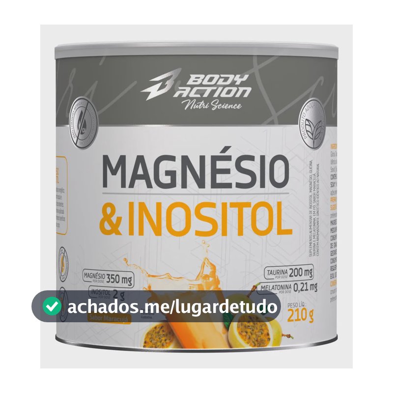 Mineral/Vitamina Bodyaction Nutri Science Magnésio E Inositol Taurina Melatonina 210g em pó sabor Maracujá x 210g