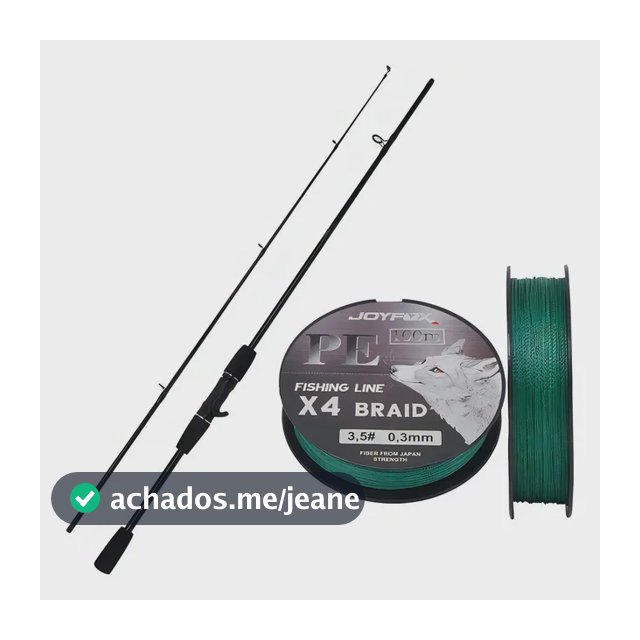 Kit Vara De Pesca Carretilha Vara Linha Multifilamento 1,65m