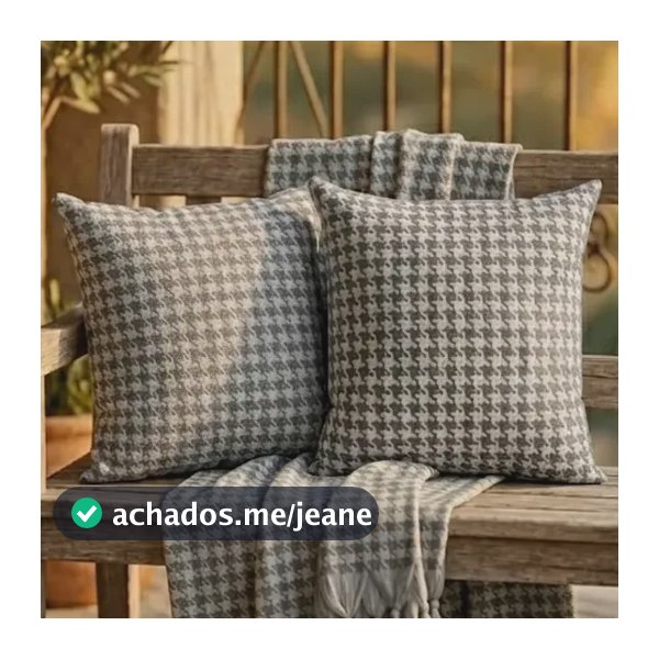 Kit Luxo: 4 Capas De Almofada + Manta Jacquard Pied De Poule
