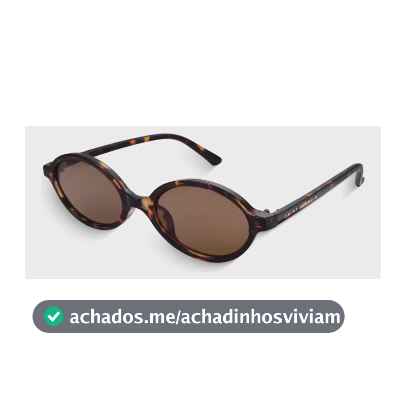 Óculos de Sol Saint Germain Siena Oval Tartaruga para Mulher com Lente Marrom e Proteção UV400