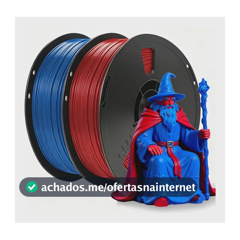 Filamento De Impressora 3d Pla 1,75mm 2kg Impressão Cor Lisa Vermelho E Azul