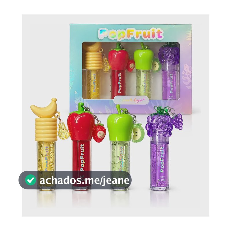 Kit Gloss Labial Popfruit 4 Un  Brilho Intenso E Hidratação Kit