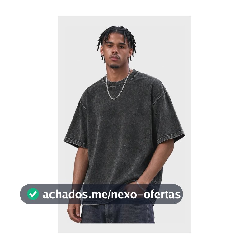 Camiseta Unisex Vintage Oversized 100% Algodão 230g Preto Gg