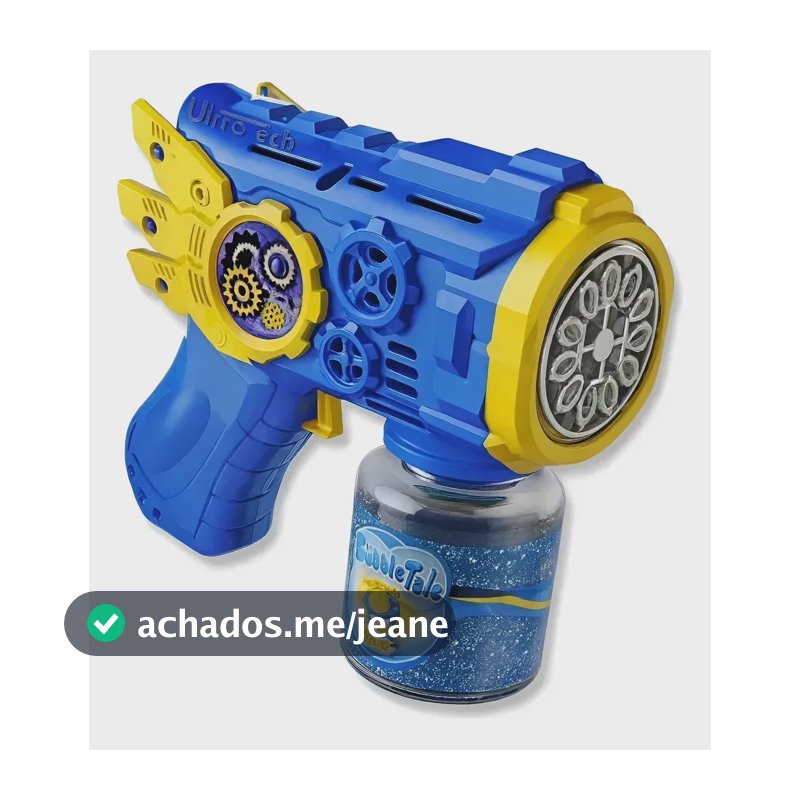 Brinquedo Maquina Bolha De Sabão Pistola Automática C/ Luz Cor Azul
