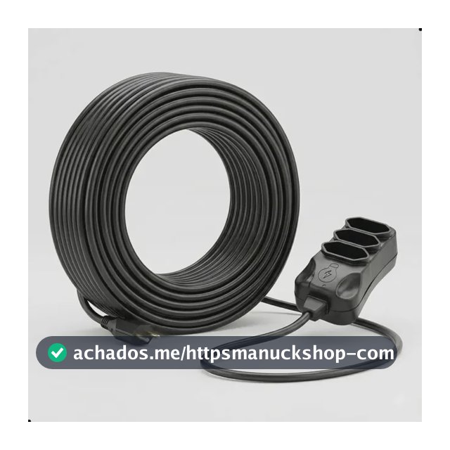 Extensão Elétrica 30 Metros Reforçada 3 Tomadas Cabo Resistente 10a 20a Bivolt Uso Profissional Residencial Obra Alta Durabilidade