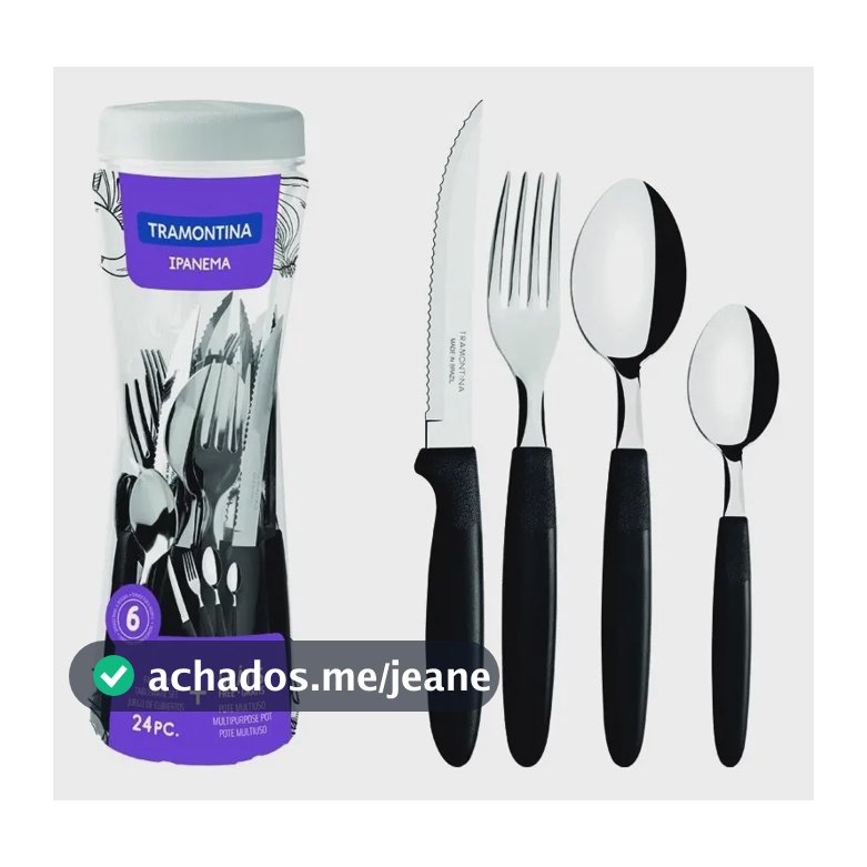 Faqueiro Ipanema Aço Inox E Cabo 24 Peças Preto Tramontina
