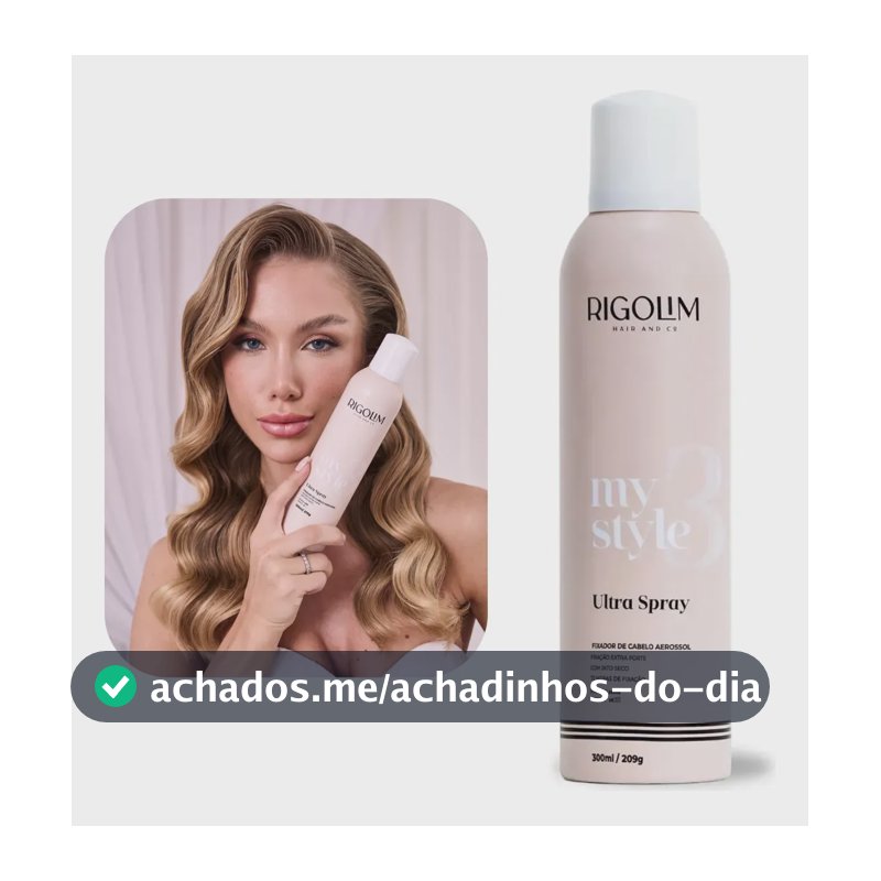 Fixador Cabelo Extra Forte Spray Antifrizz Penteados Rigolim Anti Umidade Capilar Finalização Modelagem Acabamento