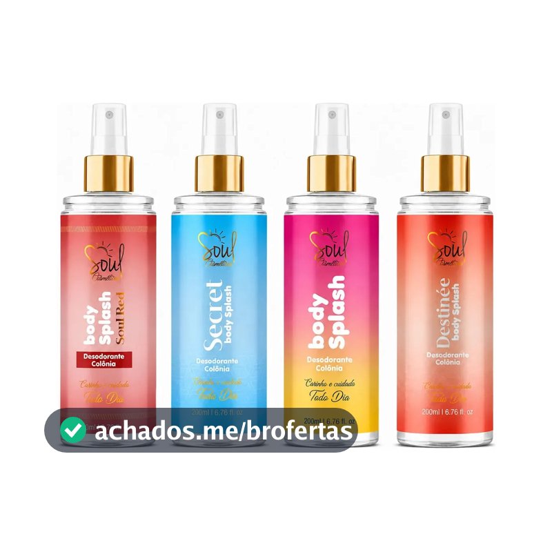 Kit C/4 Body Splash Perfume Corporal Desodorante Colônia 200ml Feminino