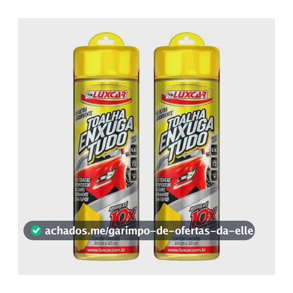 Toalha Mágica PVA Luxcar Superabsorvente Enxuga Tudo 2 Unidades