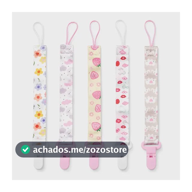 Kit 5 Prendedor Chupeta Menino E Menina Estampas Sortidas