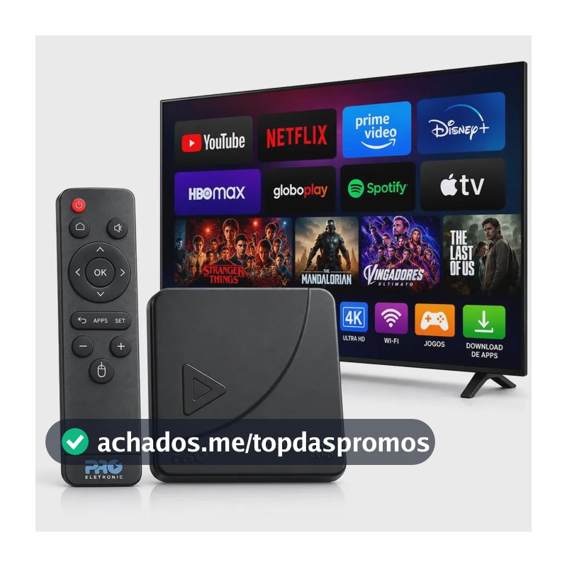 TV Box Proeletronic Smart Pro 4K Android 10 com Wi-Fi e 2GB RAM
