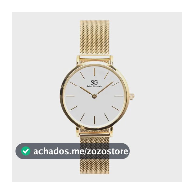 Relógio Feminino Dourado Chelsea Gold 32mm Fundo Branco Saint Germain