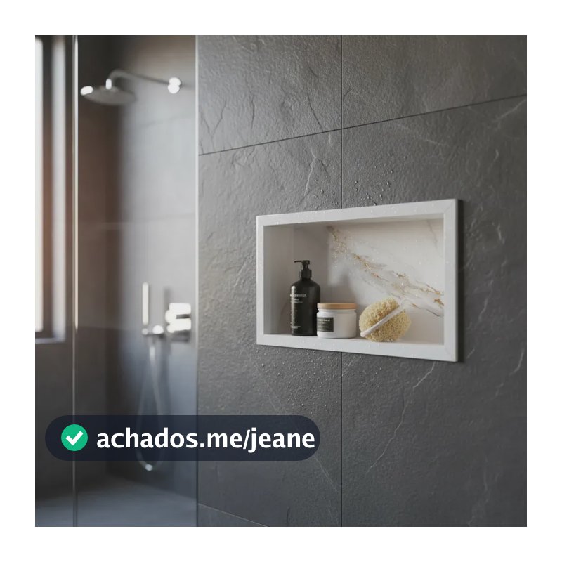 Nicho de Embutir Mármore Branco 30x60cm Banheiro