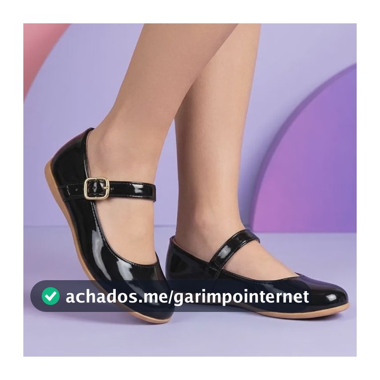 Sapatilha Infantil Menina Boneca Feminina Confortável Preto 34 Br