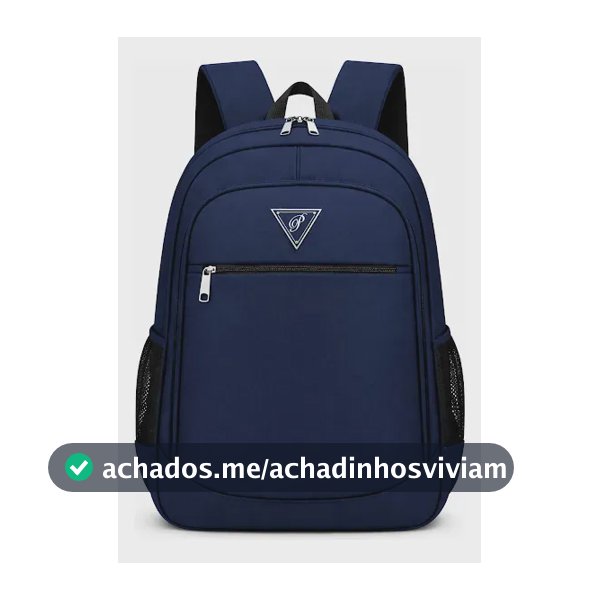 Mochila Masculina Bolsa Impermeável Faculdade Alça Reforçada Azul Liso