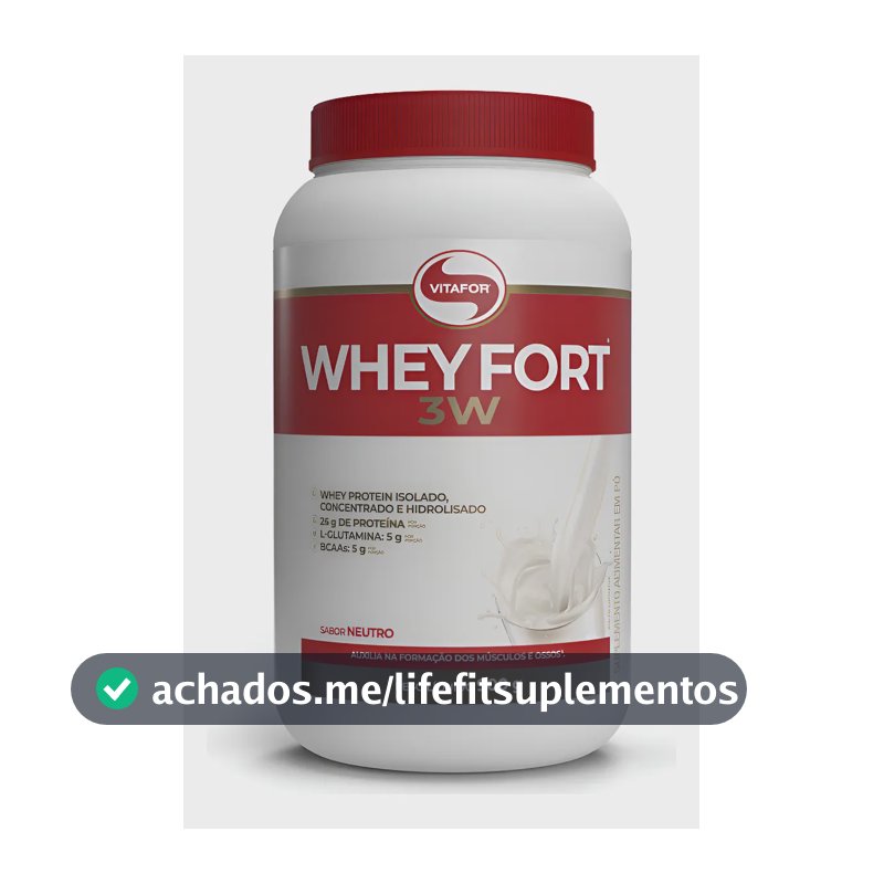 Whey Fort 3w Neutro 900g Vitafor Neutro