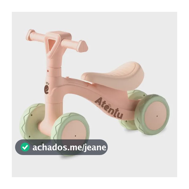 Bicicleta De Equilíbrio Infantil Andador Sem Pedal 4 Rodas Rosa