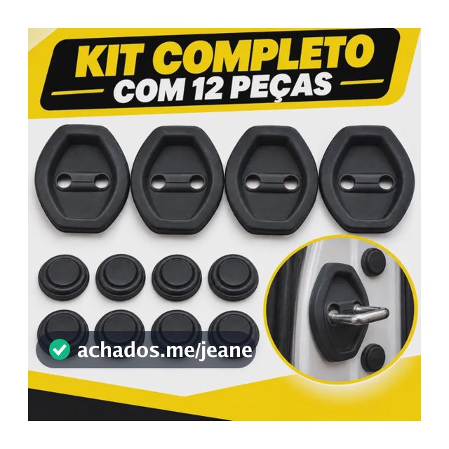 Kit Amortecedor Porta/ Carro Anti-impacto Fechadura Preto 12 Preto