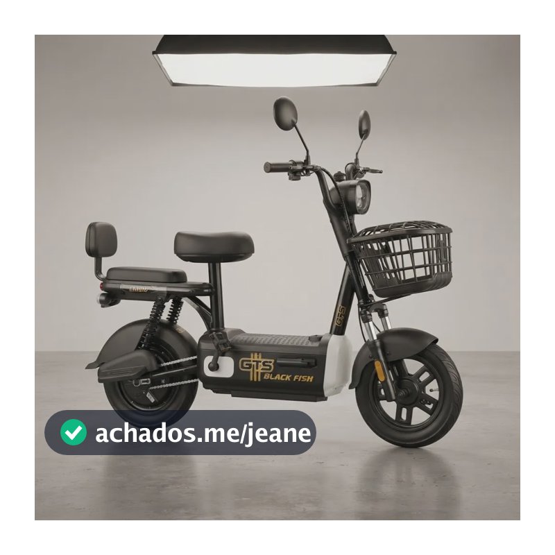 Bicicleta Elétrica Gts Black Fish 500w Aro 14 Sem Cnh Preto/bege Unico