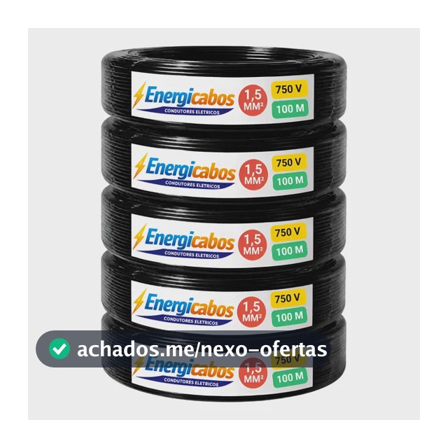 Cabo Flexível 1,5mm Rolo  100 Metros Unipolar 750v