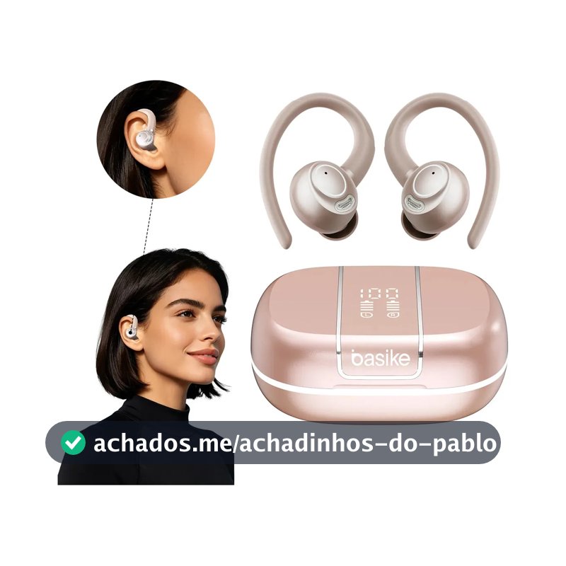 Fone de Ouvido Basike In-Ear Bluetooth 6.0 TWS com Cancelamento de Ruído ENC