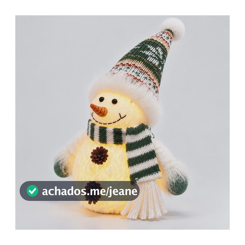 Boneco De Neve Com Led Enfeite Natalino Decoração De Natal Branco