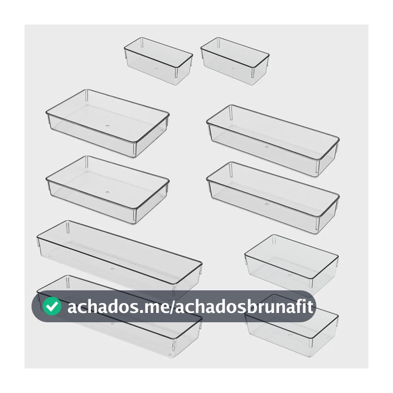 Kit 10 Organizador Acrílico Vários Tamanhos Gavetas Organizador De Maquiagem Porta Talheres Sob Medida Separador