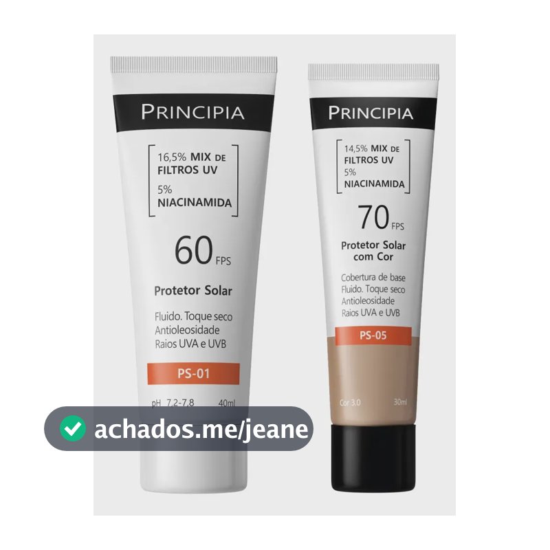 Principia Kit Protetor Solar Fps 60 Sem Cor + Fps 70 Cor 3.0