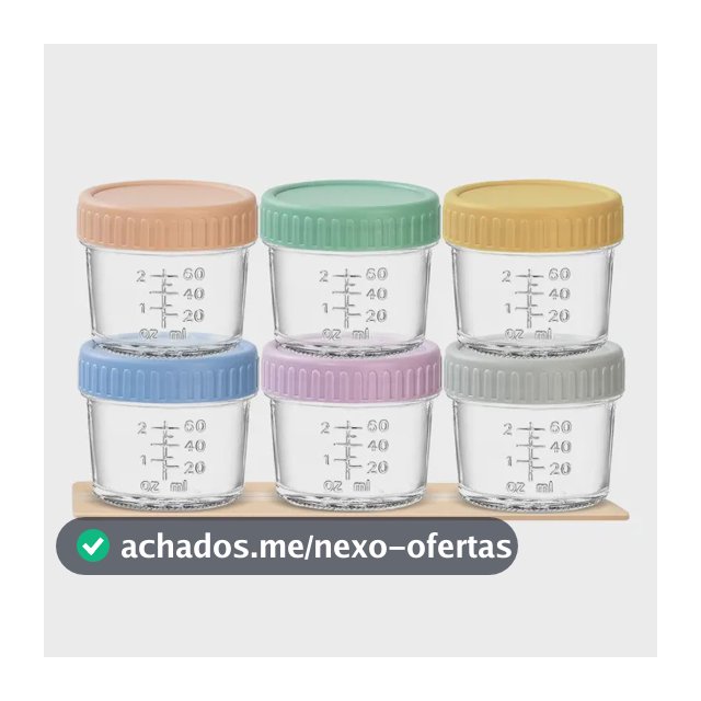 6x Potes Frascos Vidro Hermético Bebê Infantil Papinha 120ml Transparente