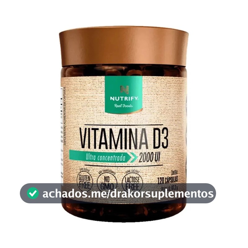 Vitamina D3 Nutrify em cápsula Sem sabor de 120 un