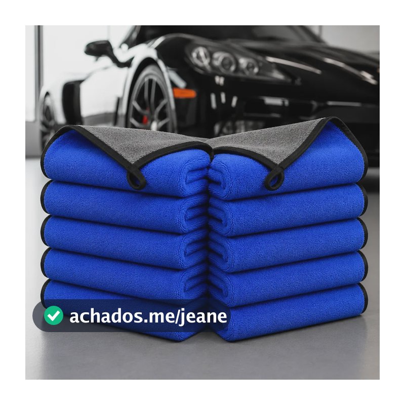 Kit 10 Toalhas Microfibra Dupla Face 600gsm Automotiva