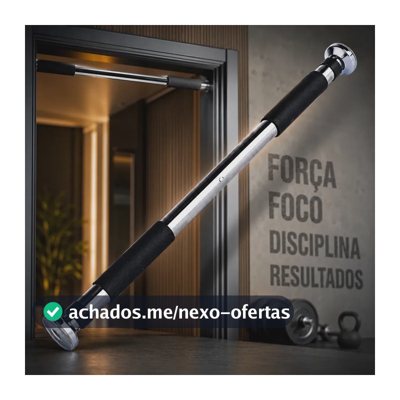 Barra Fixa De Porta Para Exercícios Ajustável 63 A 96 Cm Cor Prateado