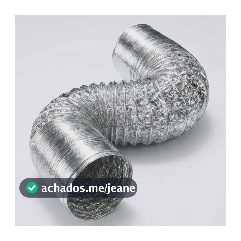 Duto Aluminizado Flexível 100mm 4 Pol Exaustor - 2,5 Metros