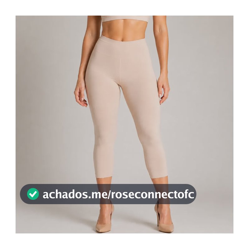 Calça Capri Modeladora Segunda Pele Microfibra Cintura Alta Bege M
