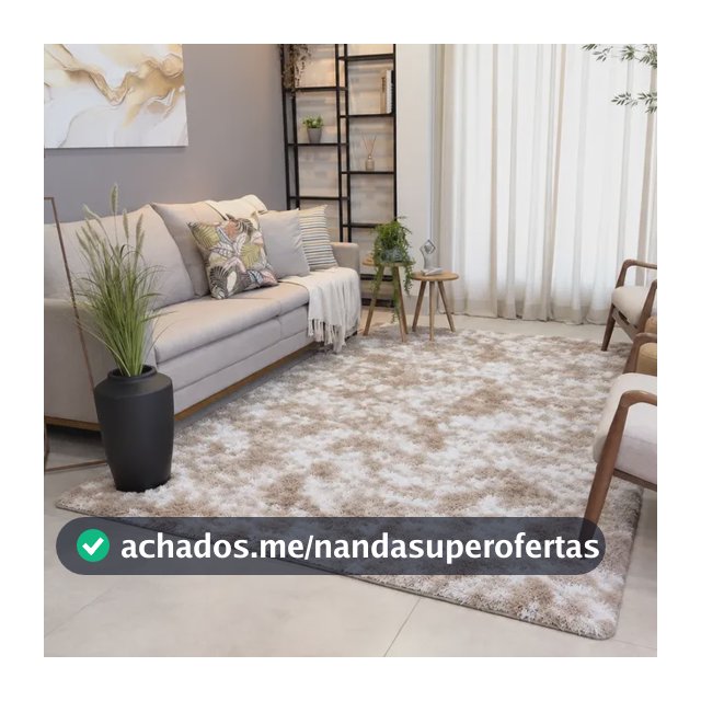 Tapete Grande 2,00x3,00 Peludo 4cm De Altura Shaggy 3 M 2 M Bege-mesclado