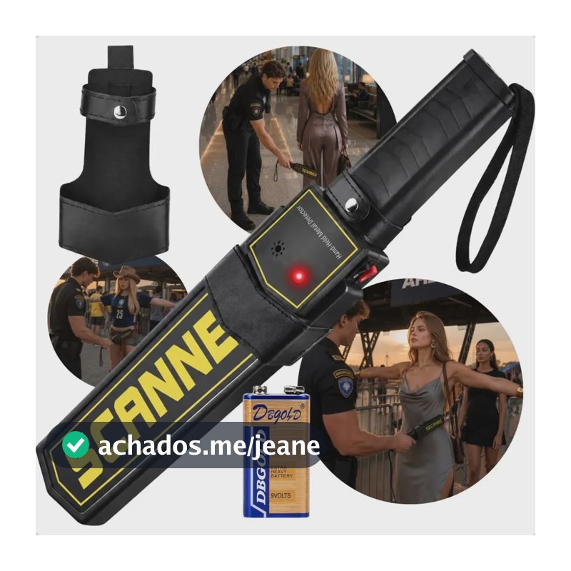 Detector De Metais Manual Portátil Sensor Scanner Profissional Ex Decor