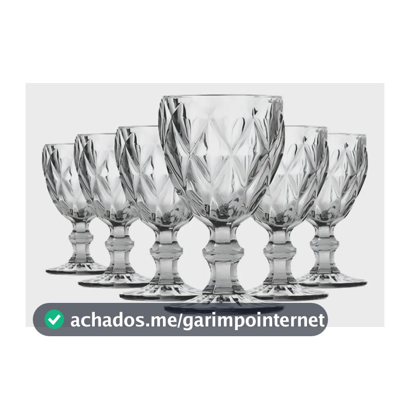 Jogo De Taças Bela Flor Vidro Diamond 330ml C/6 Incolor Lava-louças